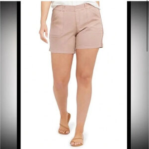 Spanx 6" tummy control stretch casual twill mauve pull on shorts NWT